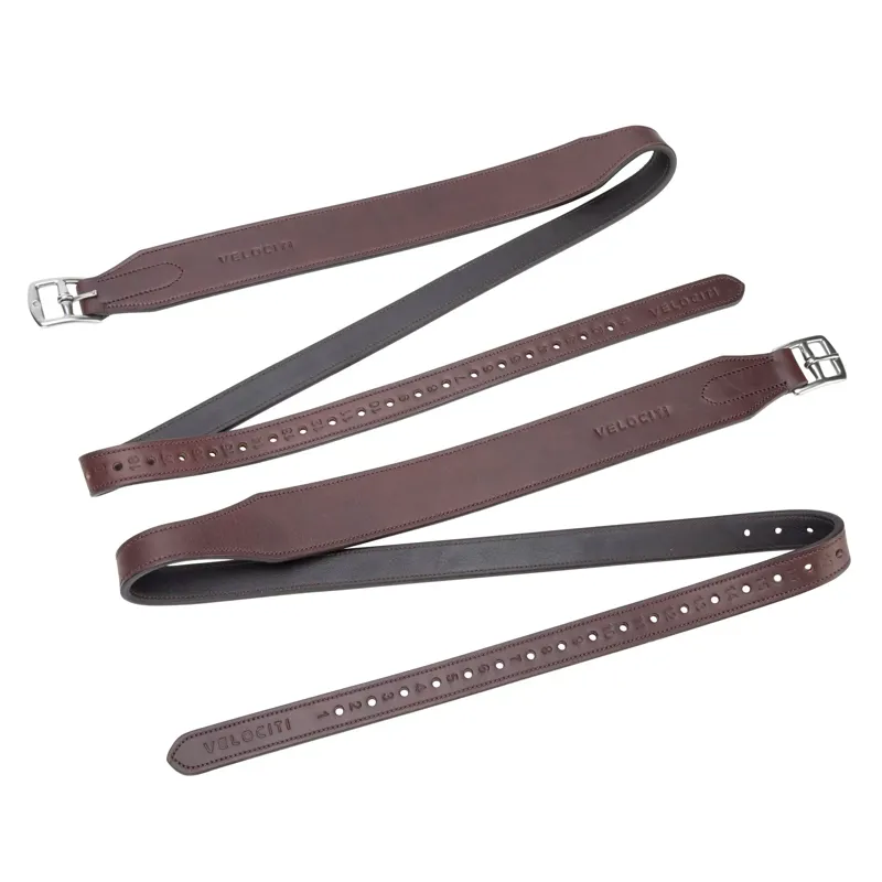 Velociti RAPIDA Wide Stirrup Leathers - Havana