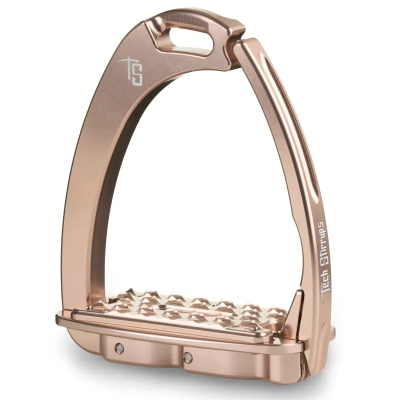 Tech Venice Sloped M Safety Stirrups-Rose Gold/Rose Gold