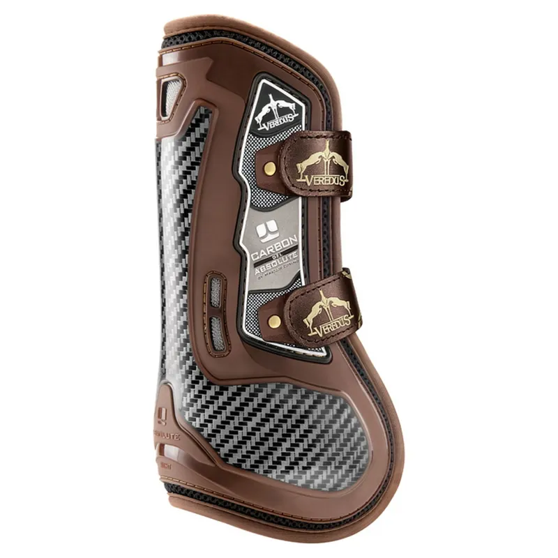 Veredus Carbon Gel Absolute Velcro Strap Front Tendon Boots - Brown