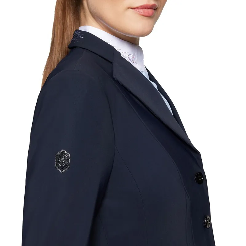 Samshield Victory Flower Crystal Women's Show Coat - Navy-3