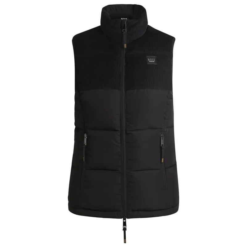 BOSS Equestrian Viola Cord Womens Puffer Vest - Black-1