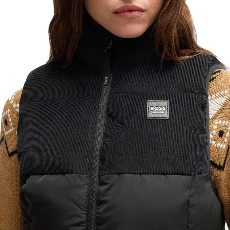 BOSS Equestrian Viola Cord Womens Puffer Vest - Black-4