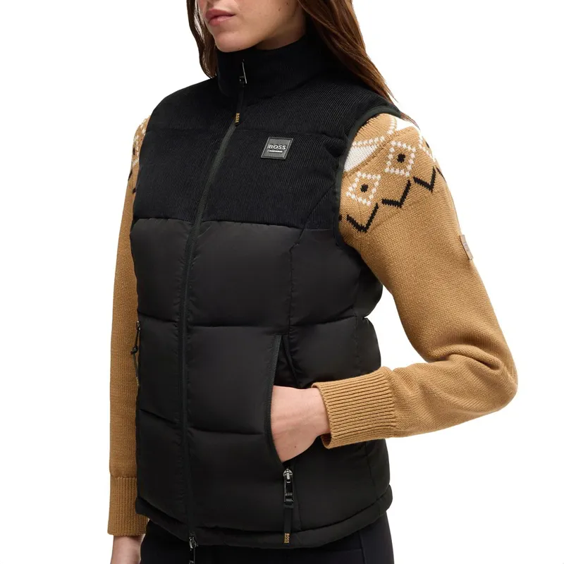 BOSS Equestrian Viola Cord Womens Puffer Vest - Black-3