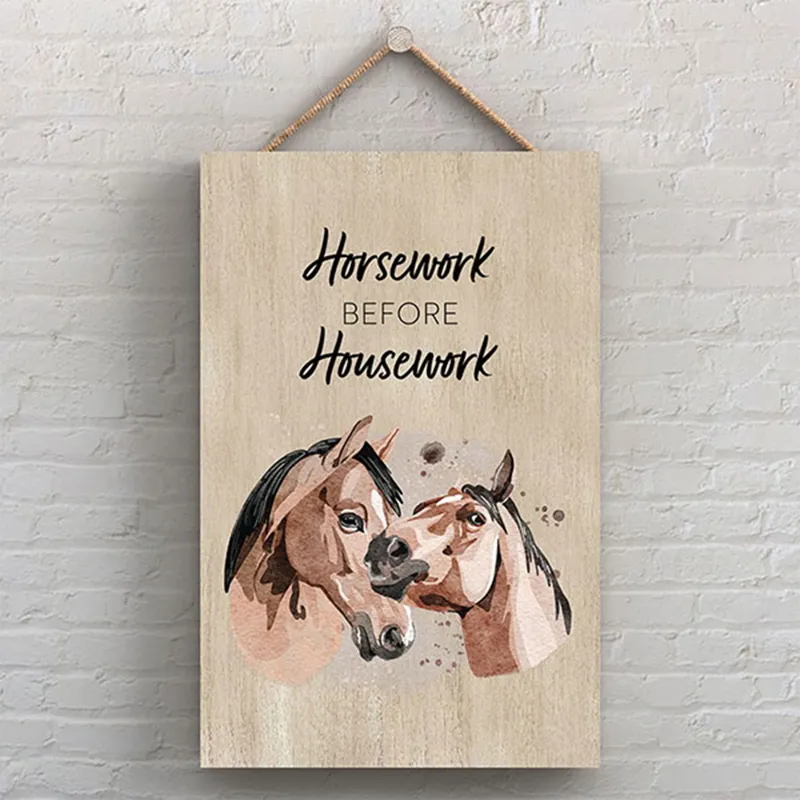 Vivid Squid Rectangle Hanging Plaque - Horsework Before Housework