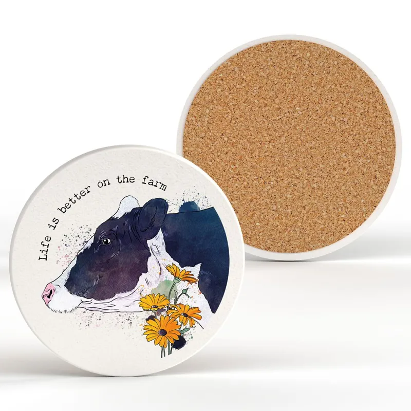 Vivid Squid Ceramic Coaster - Better On The Farm