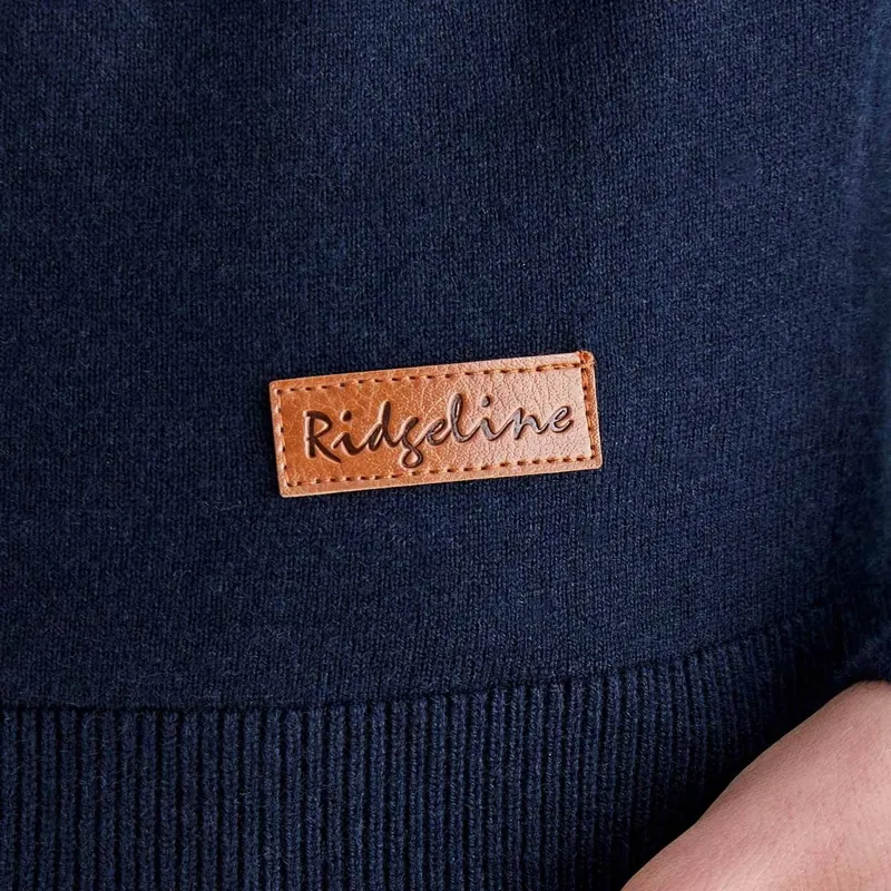 Ridgeline Melford Womens Quarter Zip Knit Sweater - Navy-4