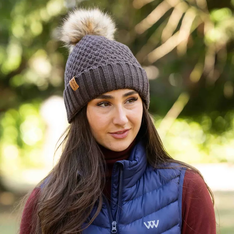 Woof Wear Women's Chunky Knit Beanie - Chocolate-2