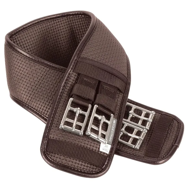Hy Equestrian Waffle Dressage Girth with Elastic Ends - Brown