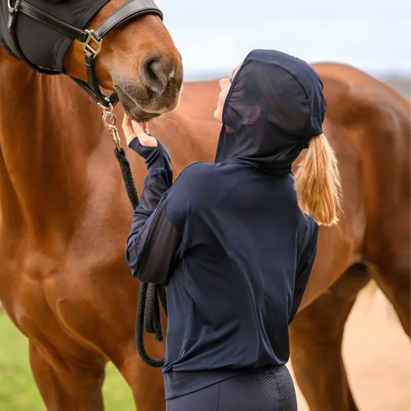 ELT Ruby Women's Fly Protection Mesh Hoodie - Deep Blue-3