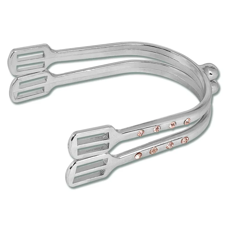 Waldhausen Crystal Women's Spurs with Straps - Rose Gold