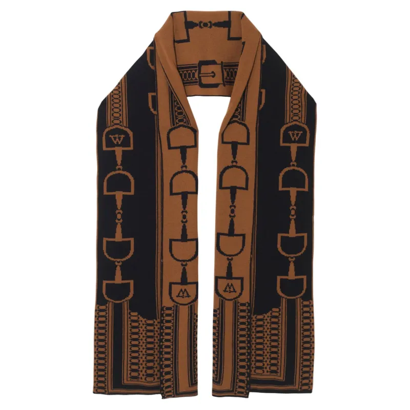 Waring Brooke Womens Snaffle Scarf Navy/Tan