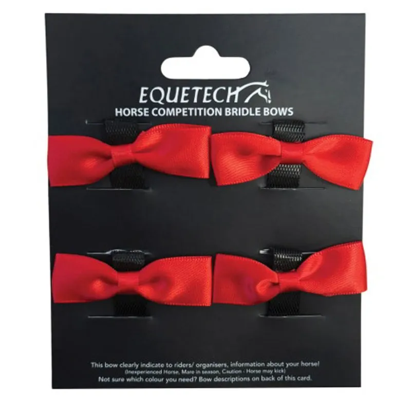 Equetech Horse Warning Competition Bridle Ribbon - Red-1