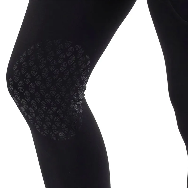 EQUIDRY Water Repellent Knee Grip Women's Riding Leggings - Black/White-7
