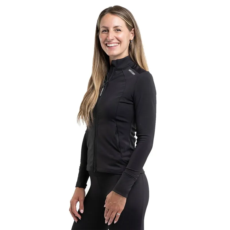 EQUIDRY Water Repellent Womens Zip Up Top - Black/White-1