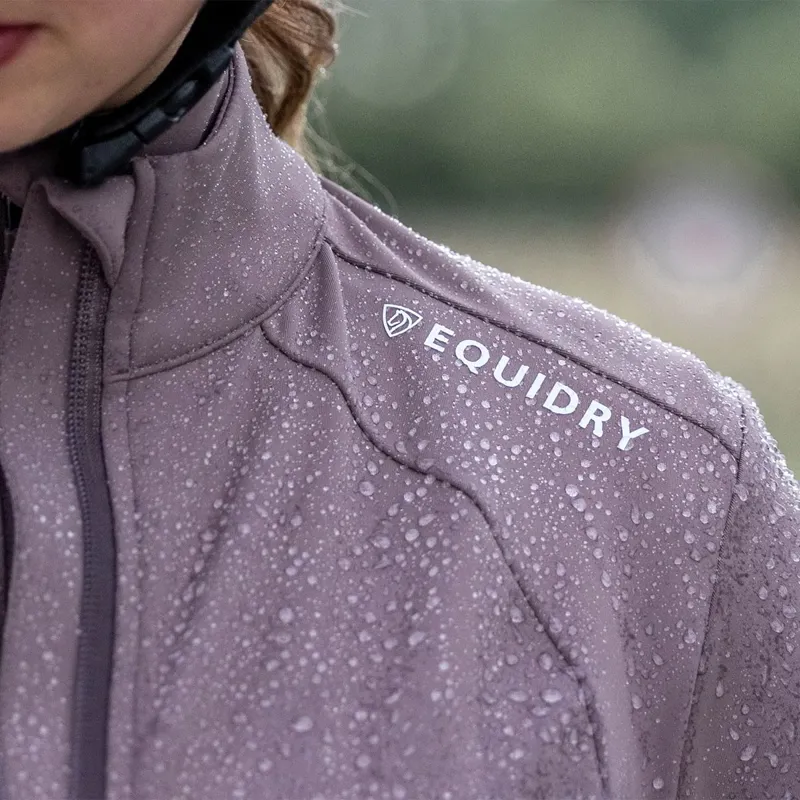 EQUIDRY Water Repellent Women's Zip Up Top - Mocha/White-2