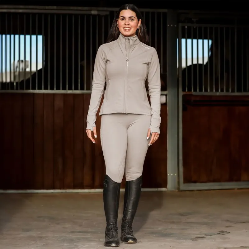 EQUIDRY Water Repellent Women's Zip-Up Top - Sand/White-7