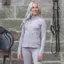 EQUIDRY Water Repellent Women's Zip-Up Top - Sand/White