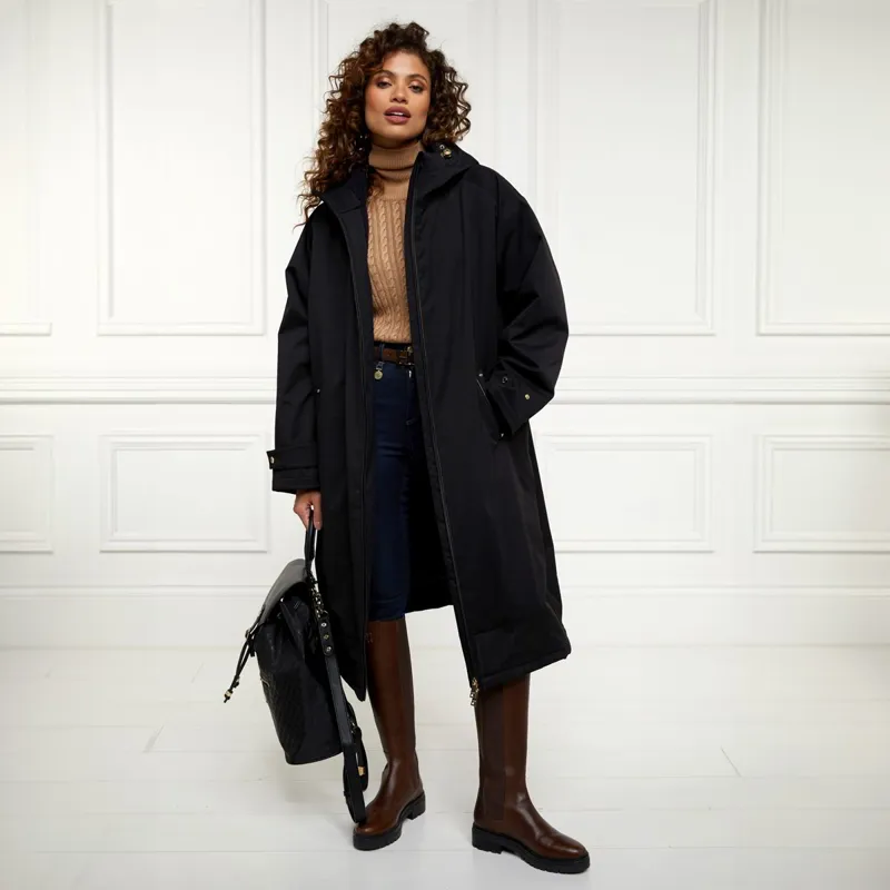 Holland Cooper One Size Waterproof Womens Country Coat - Black-1