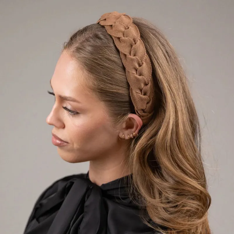 Waring Brooke Solid Braid Headband - Tan