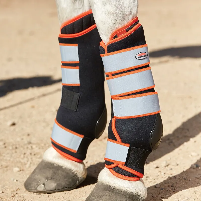 WeatherBeeta Therapy-Tec Stable Boots Wraps - Black/Silver/Red