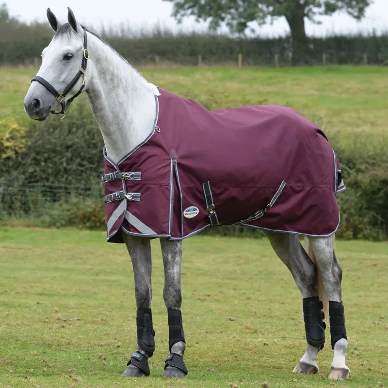 WeatherBeeta ComFiTec Plus Dynamic II 0g Turnout Blanket - Maroon/Grey