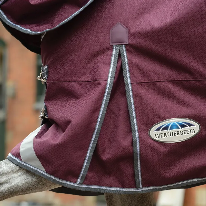 WeatherBeeta ComFiTec Plus Dynamic II 220g Turnout Blanket - Maroon/Grey-7