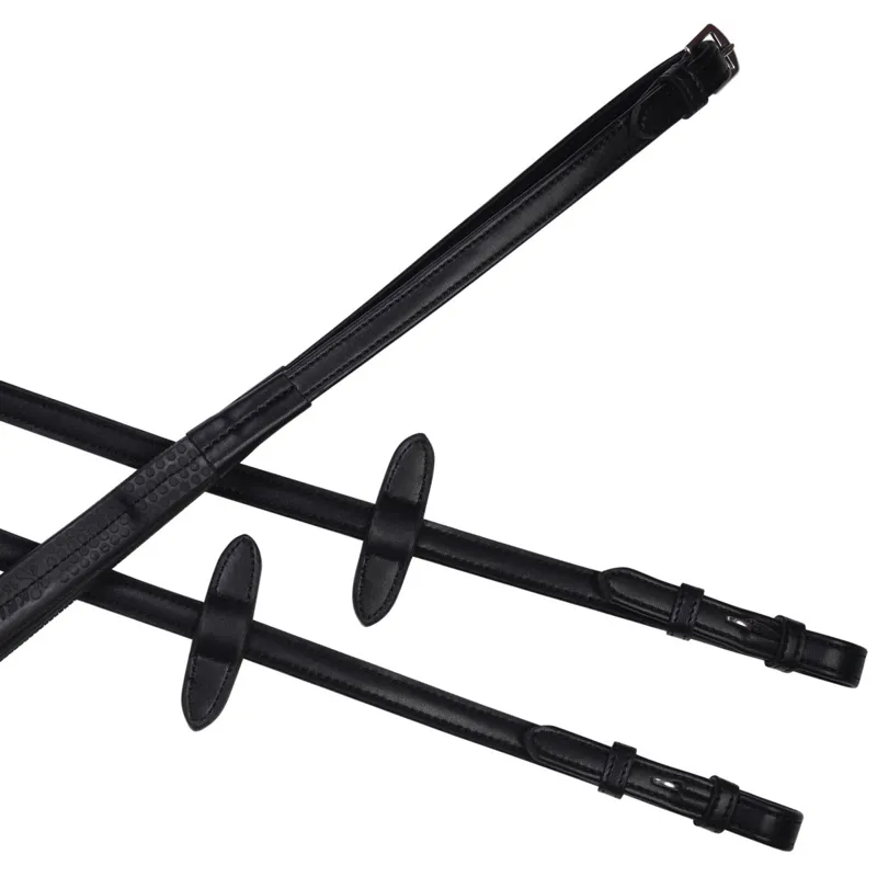 Collegiate Syntovia+ Rubber Grip Reins - Black