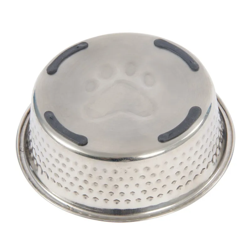 WeatherBeeta Non-Slip Stainless Steel Shade Dog Bowl - Black-1