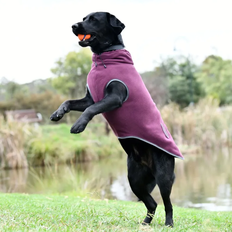 WeatherBeeta ComFiTec Fleece Zip Dog Coat - Maroon/Gray-1
