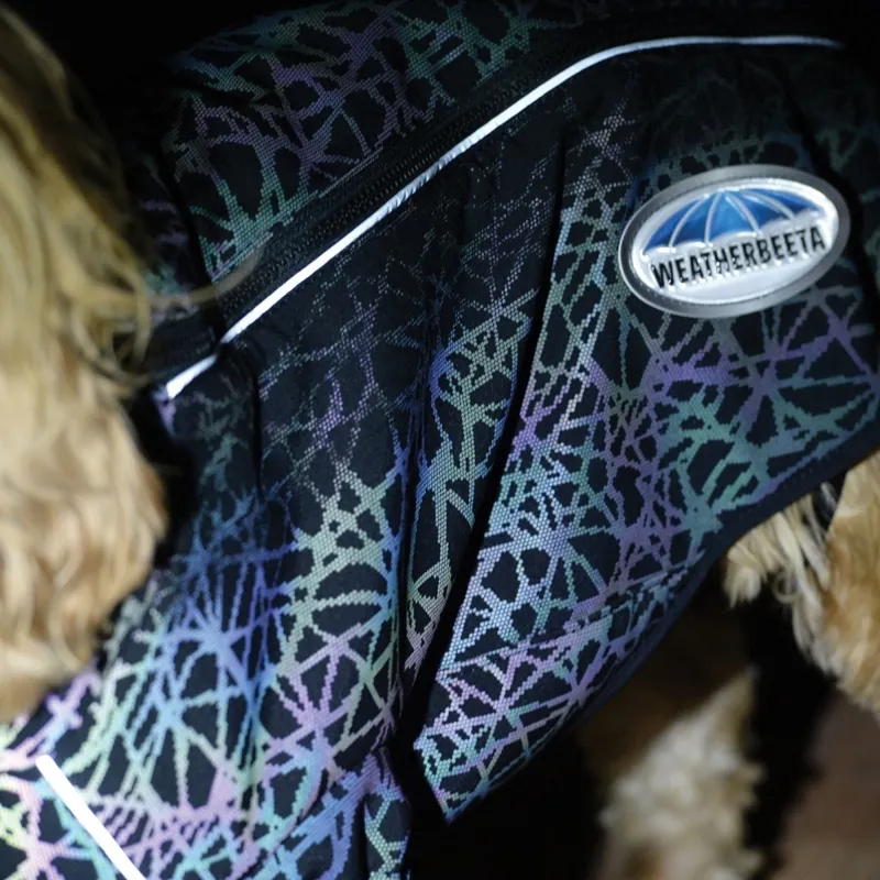 WeatherBeeta ComFiTec Reflective Print Active Dog Coat - Black/Rainbow-1
