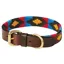 WeatherBeeta Polo Dog Collar - Cowdray Brown/Pink/Blue/Yellow