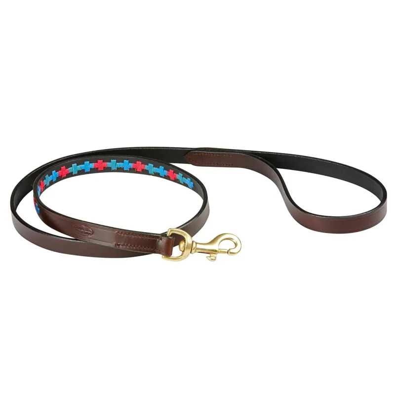 WeatherBeeta Polo Dog Leash - Beaufort Brown/Emerald/Pink/Blue
