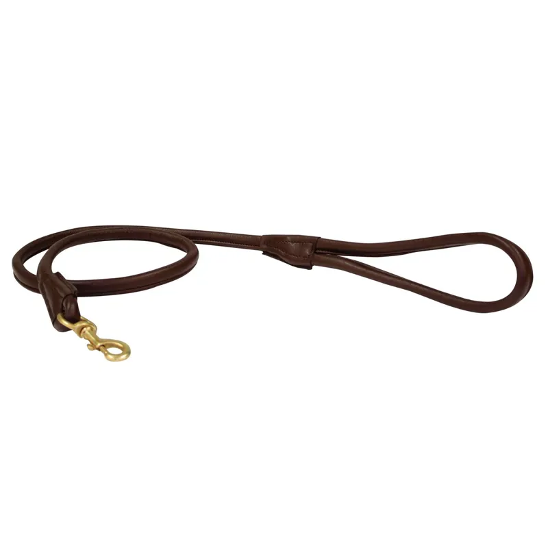 WeatherBeeta Rolled Leather Dog Leash - Brown