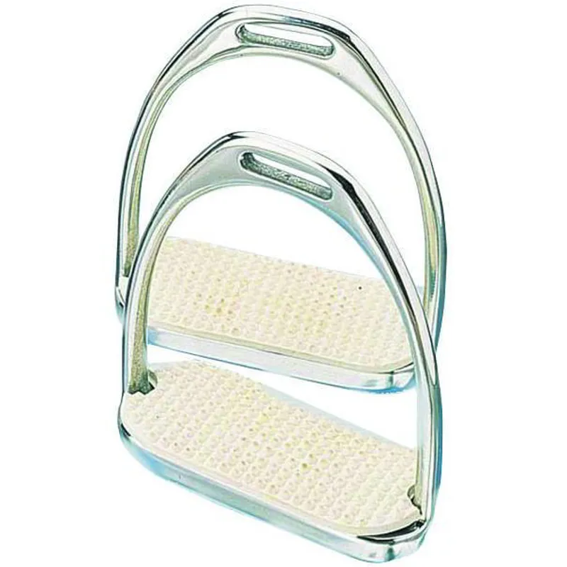 Korsteel Knife Edge Stirrup Irons Complete with Treads - White-1