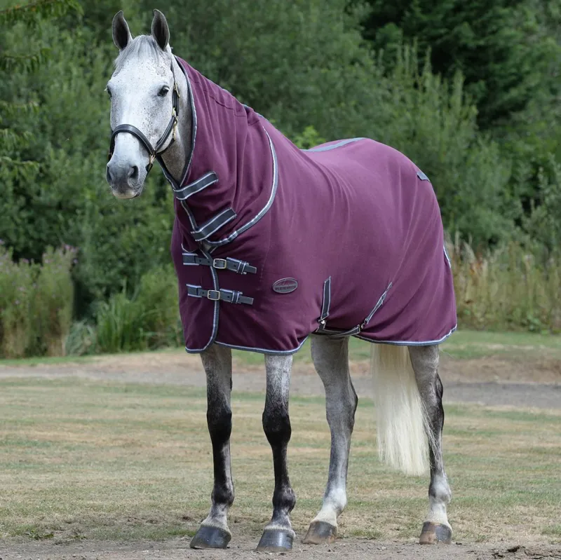 WeatherBeeta Fleece Cooler Combo Neck Sheet - Maroon/Grey