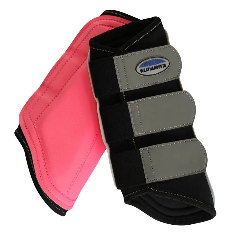 WeatherBeeta Reflective Brushing Boots - Pink/Silver-1
