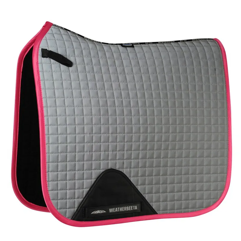 WeatherBeeta Reflective Prime Dressage Saddle Pad - Silver/Pink