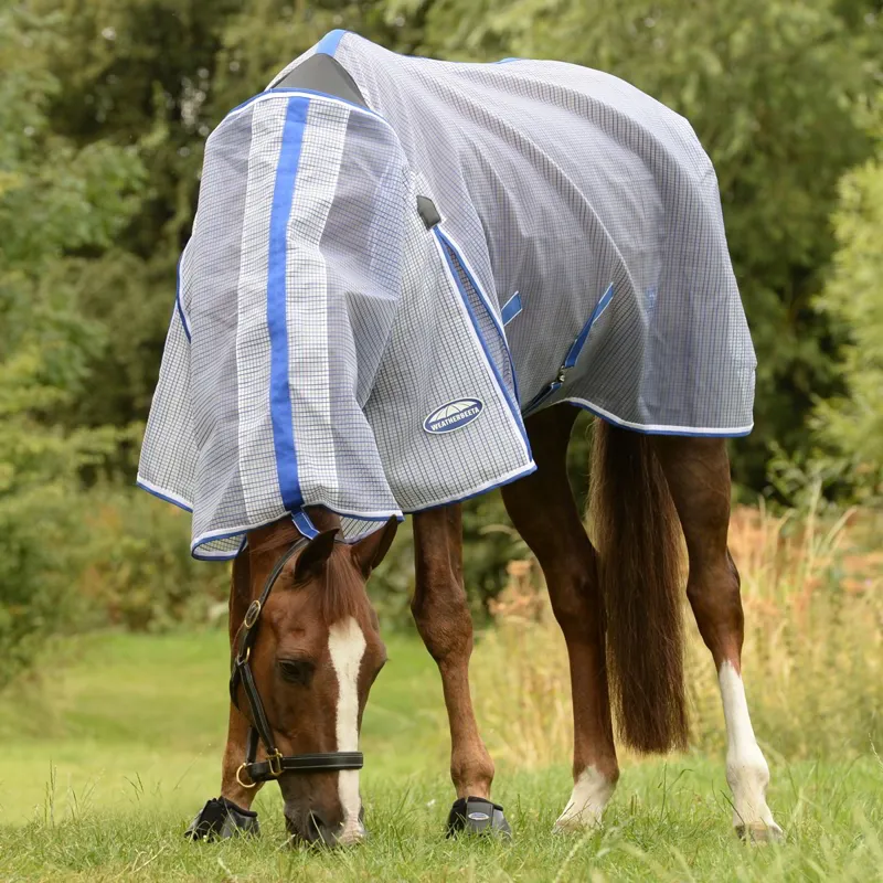 WeatherBeeta ComFiTec Ripshield Plus Fly Sheet With Belly Wrap - White-2