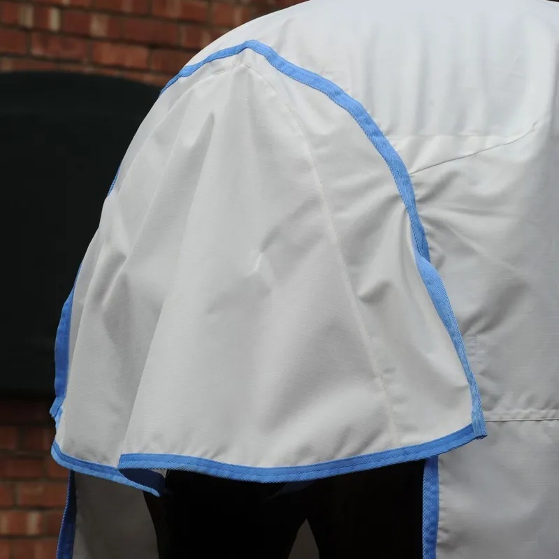 WeatherBeeta Sweet Itch Shield Combo Neck Fly Sheet - White/Blue-2