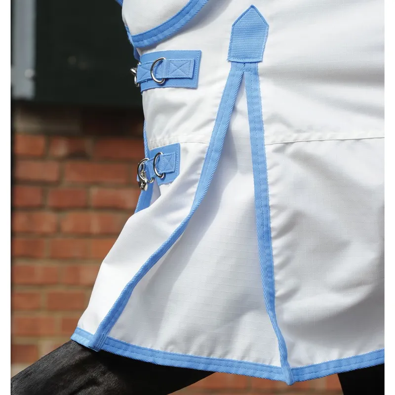 WeatherBeeta Sweet Itch Shield Combo Neck Fly Sheet - White/Blue-3