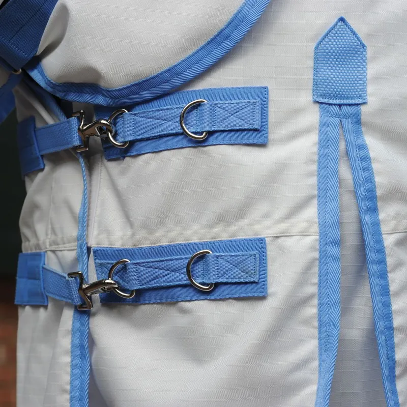 WeatherBeeta Sweet Itch Shield Combo Neck Fly Sheet - White/Blue-4