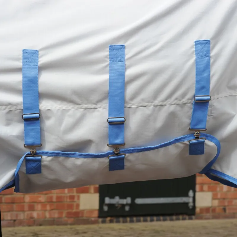 WeatherBeeta Sweet Itch Shield Combo Neck Fly Sheet - White/Blue-6