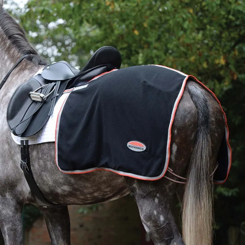 WeatherBeeta Therapy-Tec Fleece Quarter Sheet - Black/Silver/Red