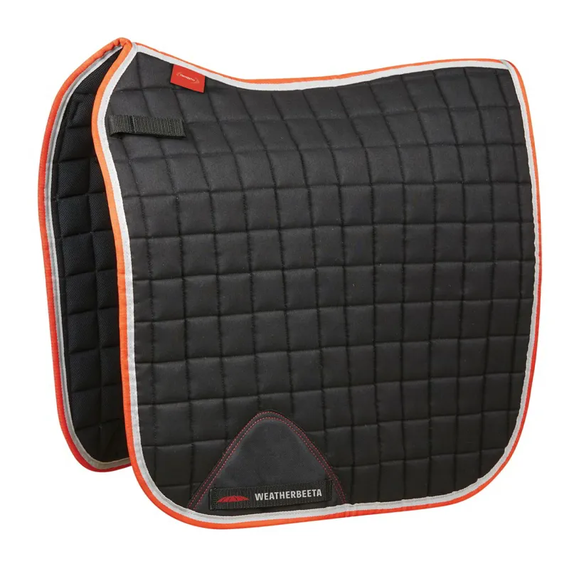 WeatherBeeta Therapy-Tec Dressage Saddle Pad - Black/Silver/Red