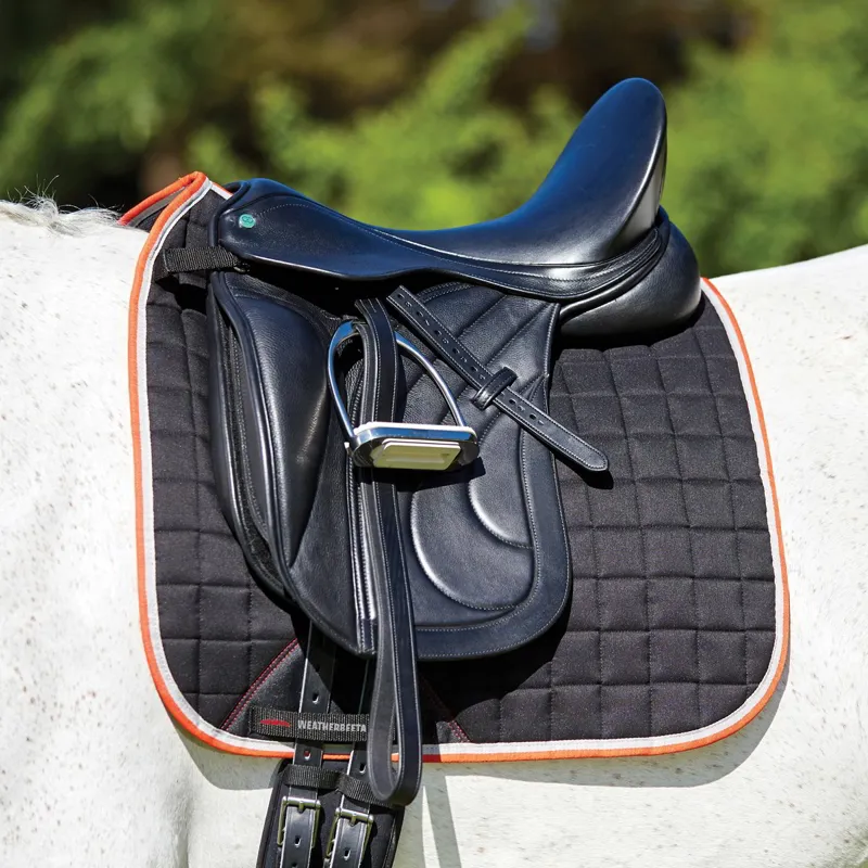 WeatherBeeta Therapy-Tec Dressage Saddle Pad - Black/Silver/Red-1