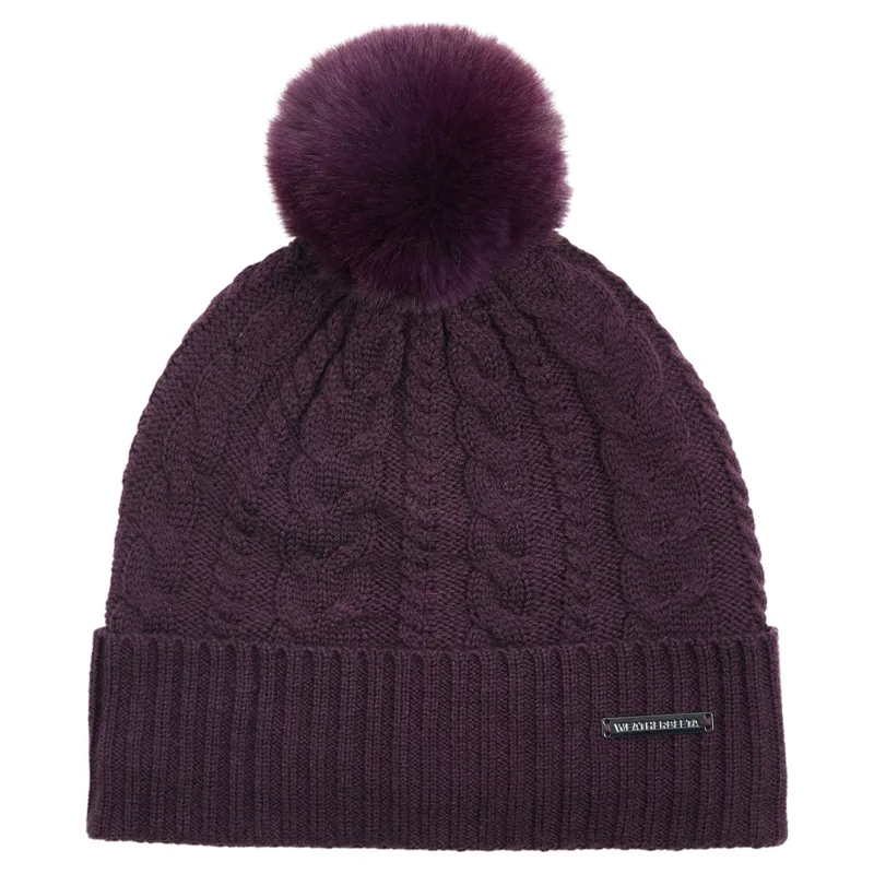 WeatherBeeta Cable Knit Women's Beanie - Blackberry