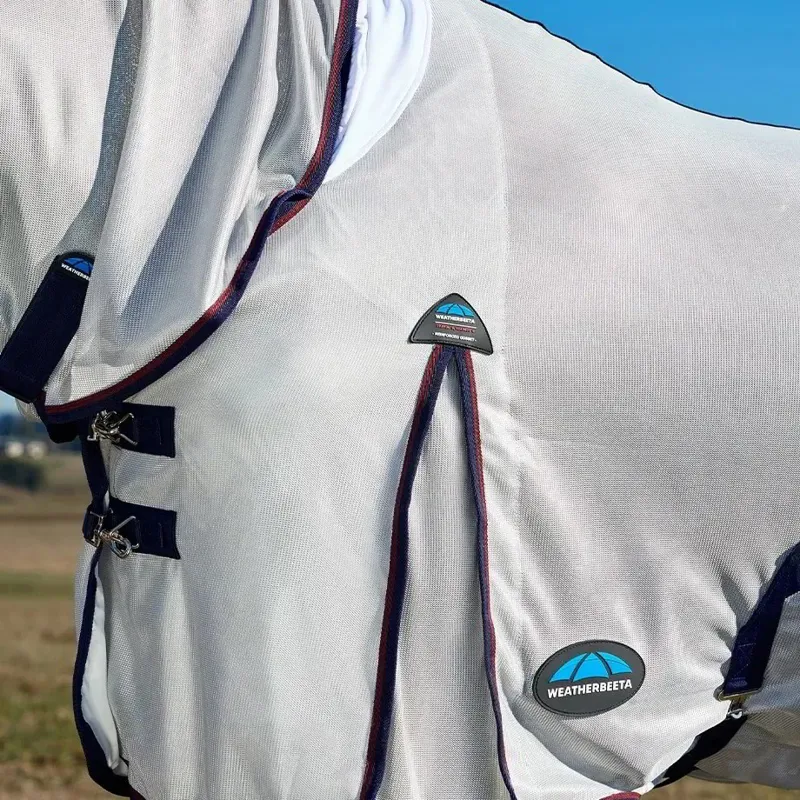 WeatherBeeta ComFiTec Airflow II Combo Neck Fly Sheet - Grey/Navy-4