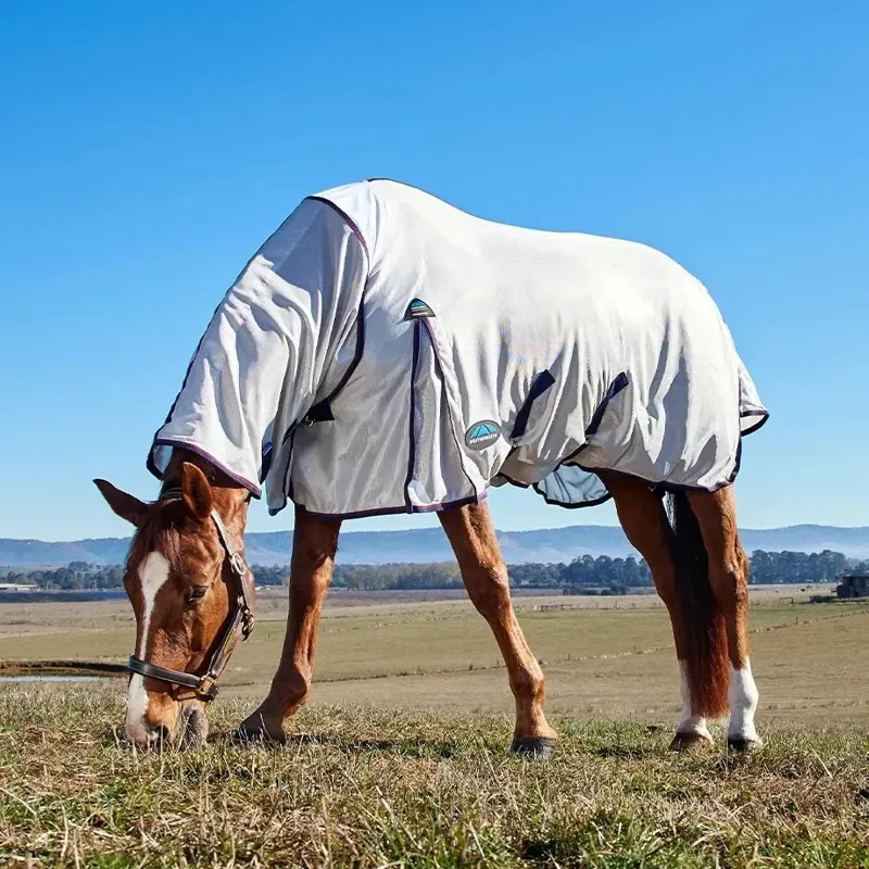 WeatherBeeta ComFiTec Airflow II Combo Neck Fly Sheet - Grey/Navy-1