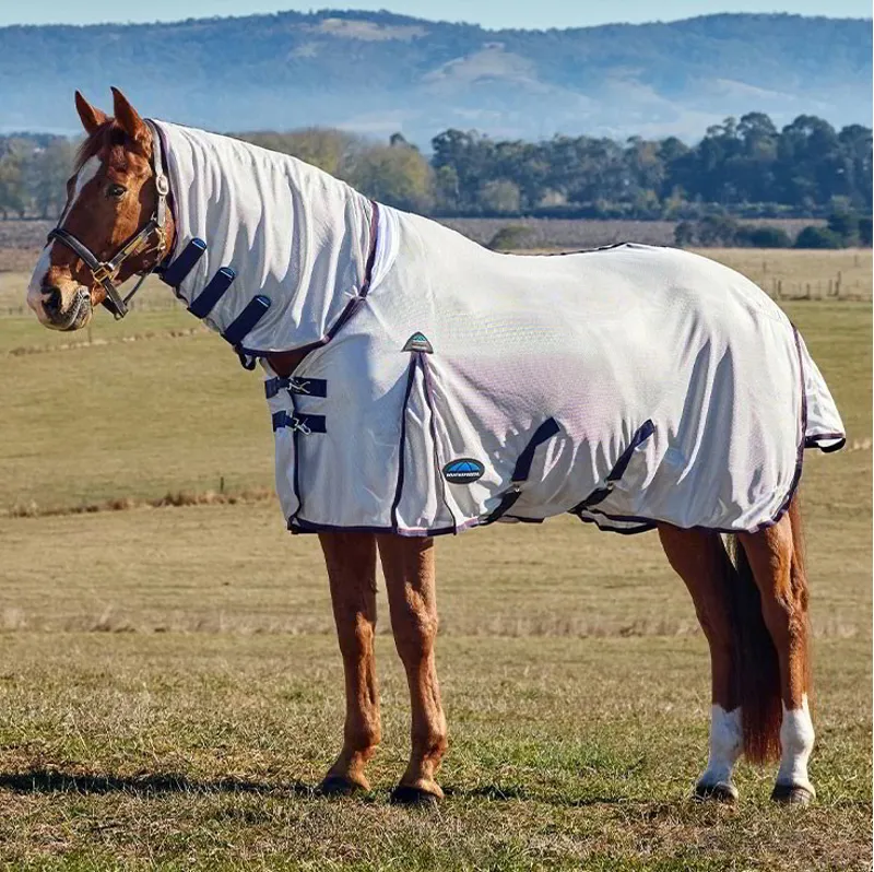 WeatherBeeta ComFiTec Airflow II Combo Neck Fly Sheet - Grey/Navy