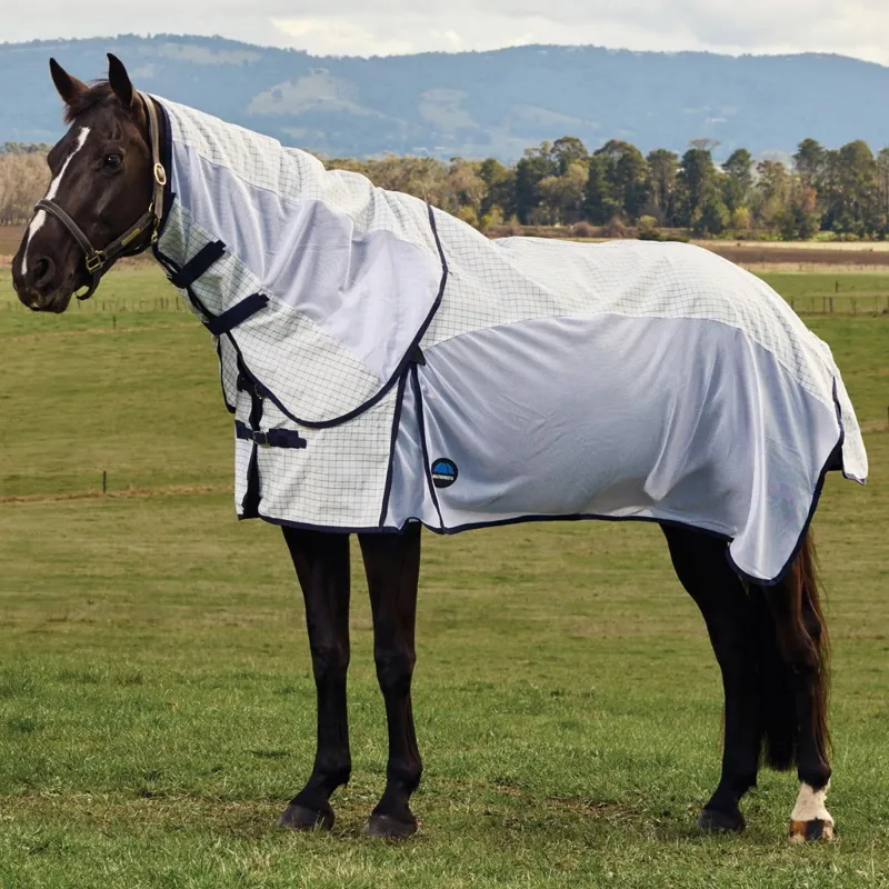 WeatherBeeta ComFiTec Airstream Combo Neck Fly Sheet - White/Navy